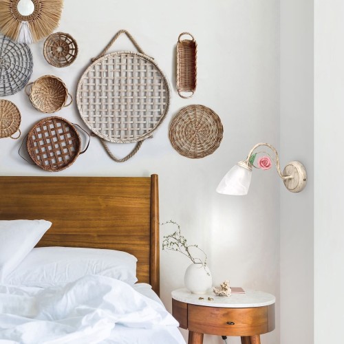 Бра стеклянные плафон с цветами классические S2217-1