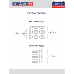 Люстра Петрасвет S2608-1, 1хЕ27 макс, 100Вт