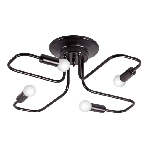 Люстра потолочная лофт черная 4 лампы S2185-4