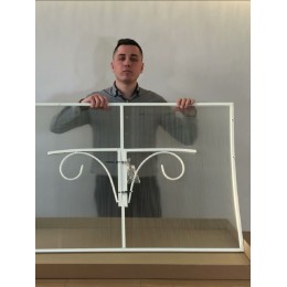 Козырёк над дверью Петрасвет S4025 Белый поликарбонат янтарный