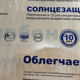 Козырёк над дверью Петрасвет S4001 Белый поликарбонат янтарный